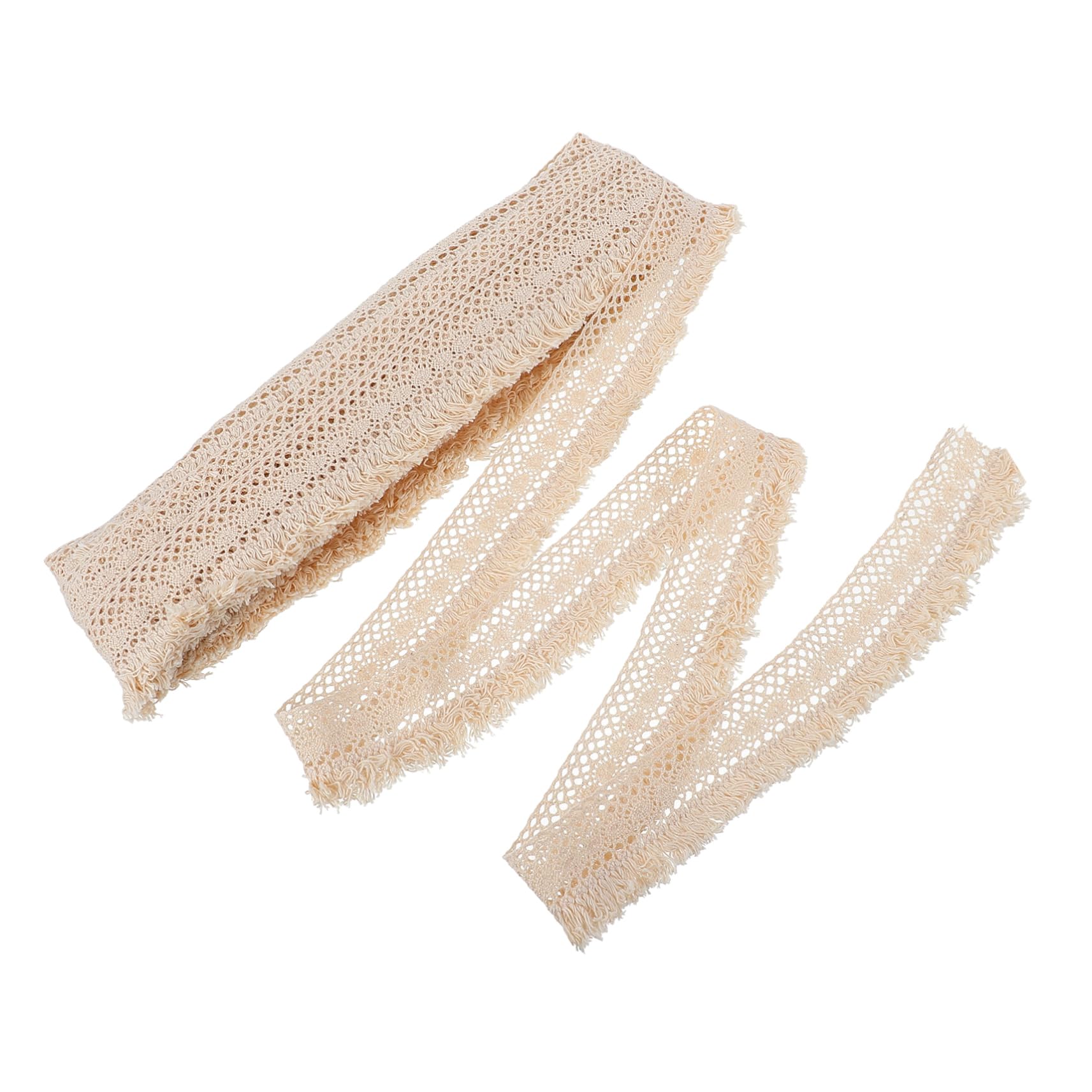 DOITOOL 3 Piezas Cinta de Encaje de Algodón con Flecos para Manualidades Ribete Decorativo para Ropa y Cortinas de Yardas Material para Proyectos Diy y Decoración de Hogar