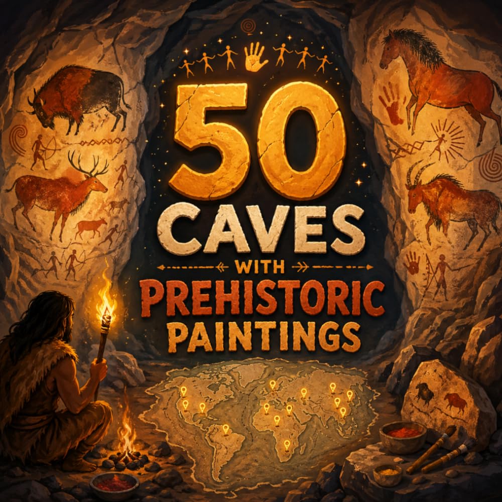 50 Caves with Prehistoric Paintings: A Colorful Journey Through Ancient Cave Art for Curious Kids (Geography for Kids)