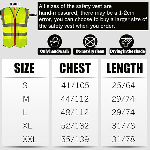 Miniatura 9 de Chalecos de seguridad con logotipo personalizado, chaleco reflectante clase 2 ANSI con bolsillos cremallera alta visibilidad construcción uniforme