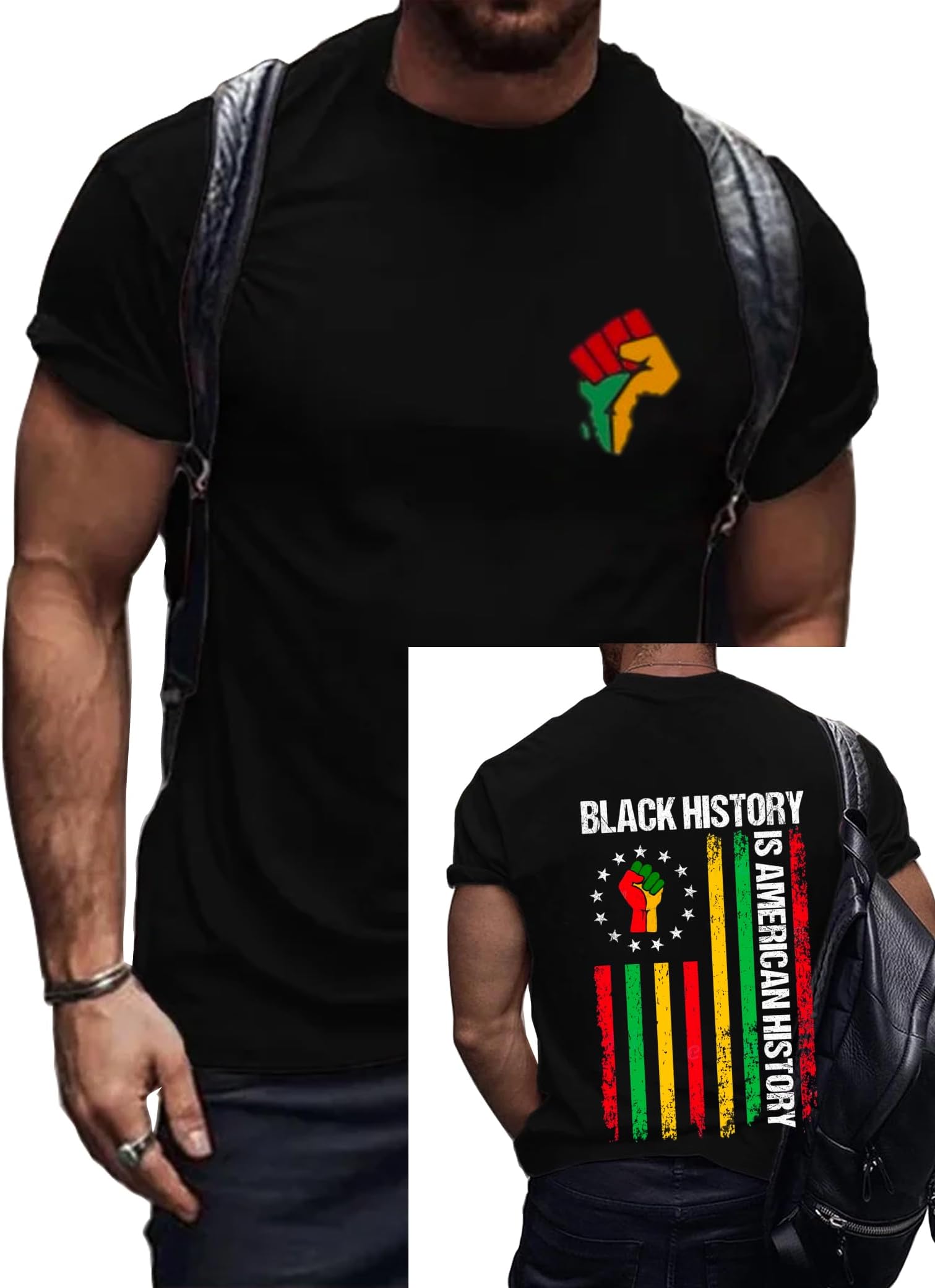 Black History Shirts for Men Black History Month American Flag Afro African American Pride T Shirt Casual Short Sleeve Tops