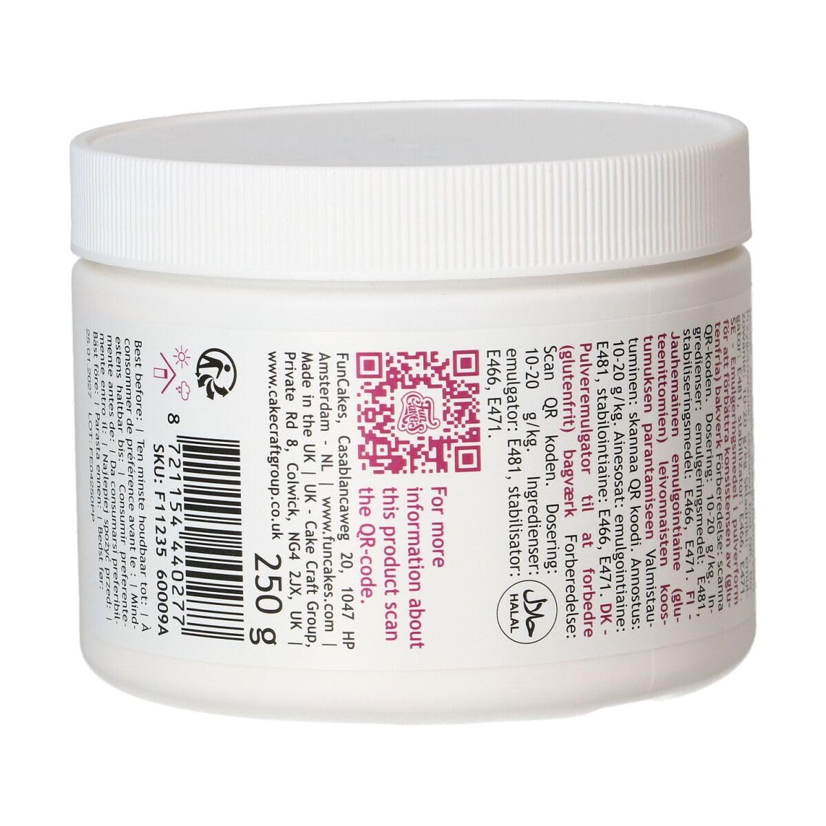 FunCakes Cake Perfector en Polvo 250g, Mezcla Profesional de Emulsionantes y Estabilizadores para Repostería Sin Gluten