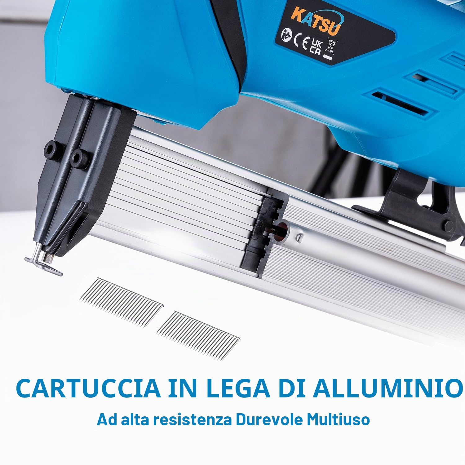 KATSU FIT-BAT Sparachiodi a Batteria 21V Pistola Graffatrice a Batteria, Chiodatrice per Carpenteria e Lavorazione del Legno (Batteria Non Inclusa) 102433