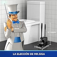 Vista 2 de MR.SIGA Combo de émbolo de inodoro y cepillo para limpieza de baño, negro, 1 juego