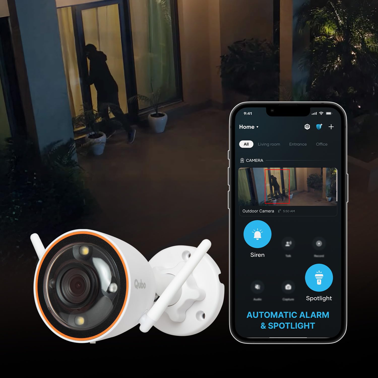 Qubo Smart Outdoor 3MP [2K] WiFi Bullet Camera | 2026 Edition