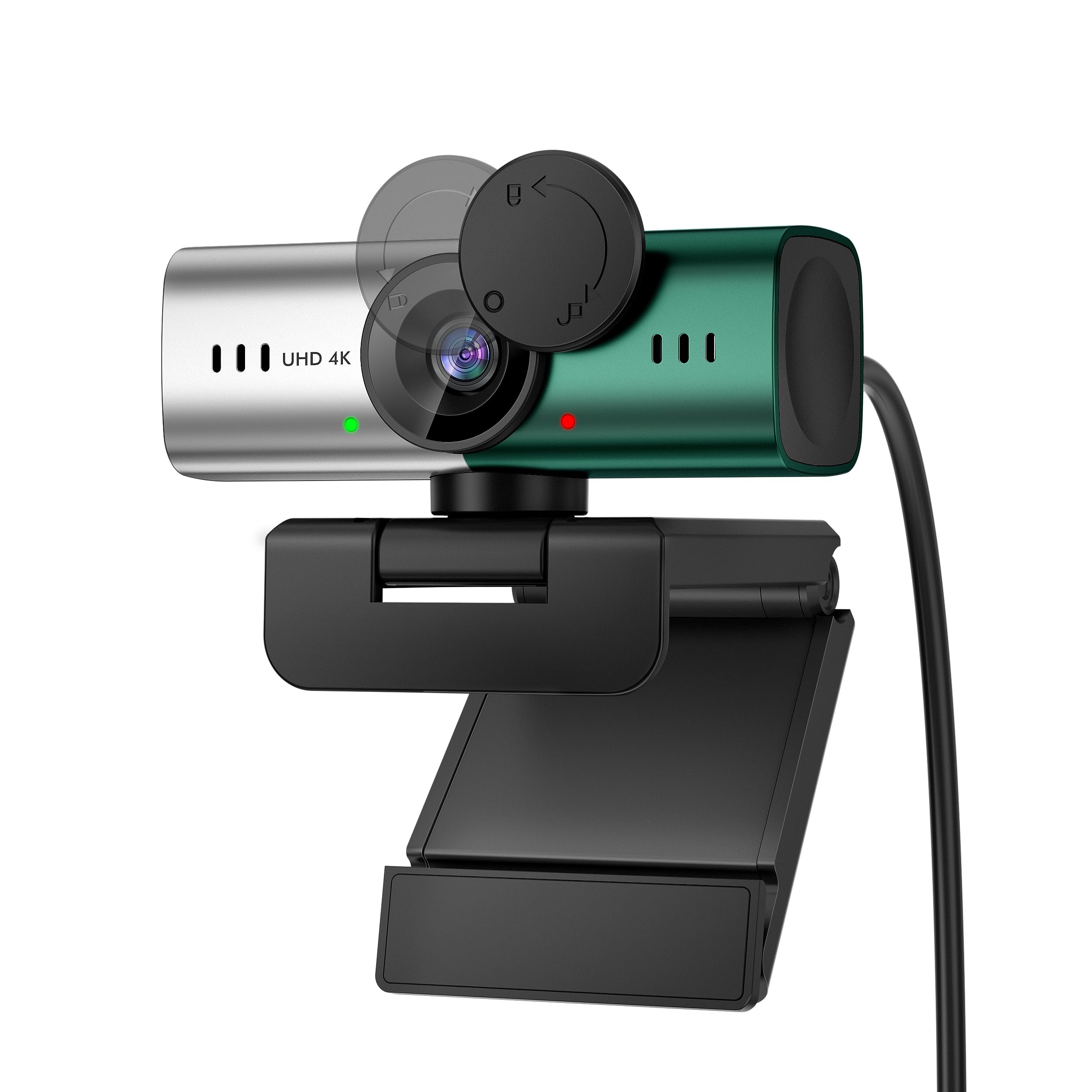 AJ STARWebcam for PC with Microphone, 2K Web Camera for PC with Noise  Reduction Microphone, Privacy Shutter Mounts, Ideal for Facetime, Zoom
