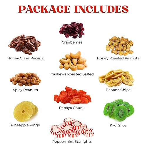 Miniatura 2 de Cesta de regalo de 6 niveles de indulgencia con frutas secas y frutos secos, regalo de comida gourmet para hombres y mujeres