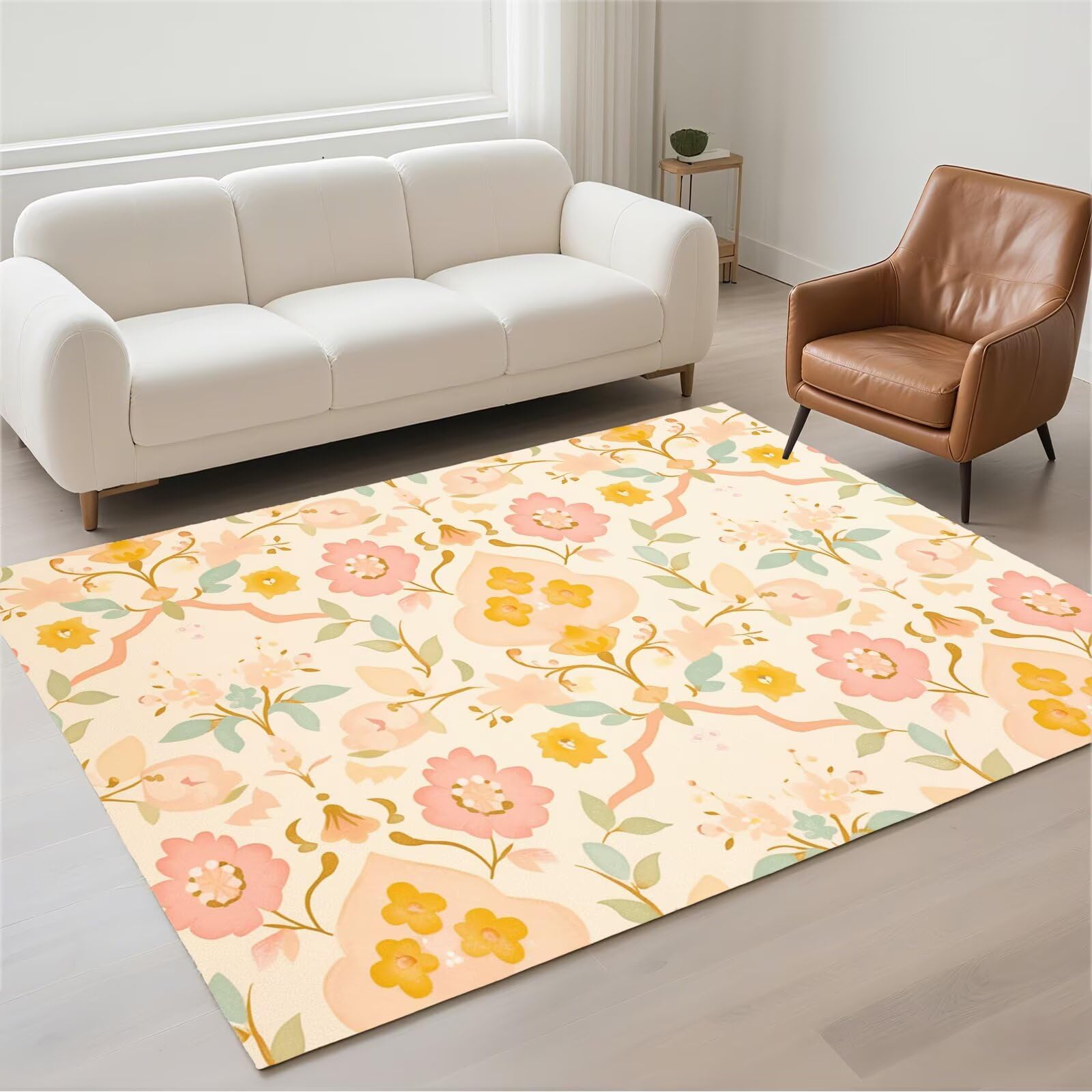 Grand tapis de salon 120x180cm rose antidérapant tapis moderne de couloir chic