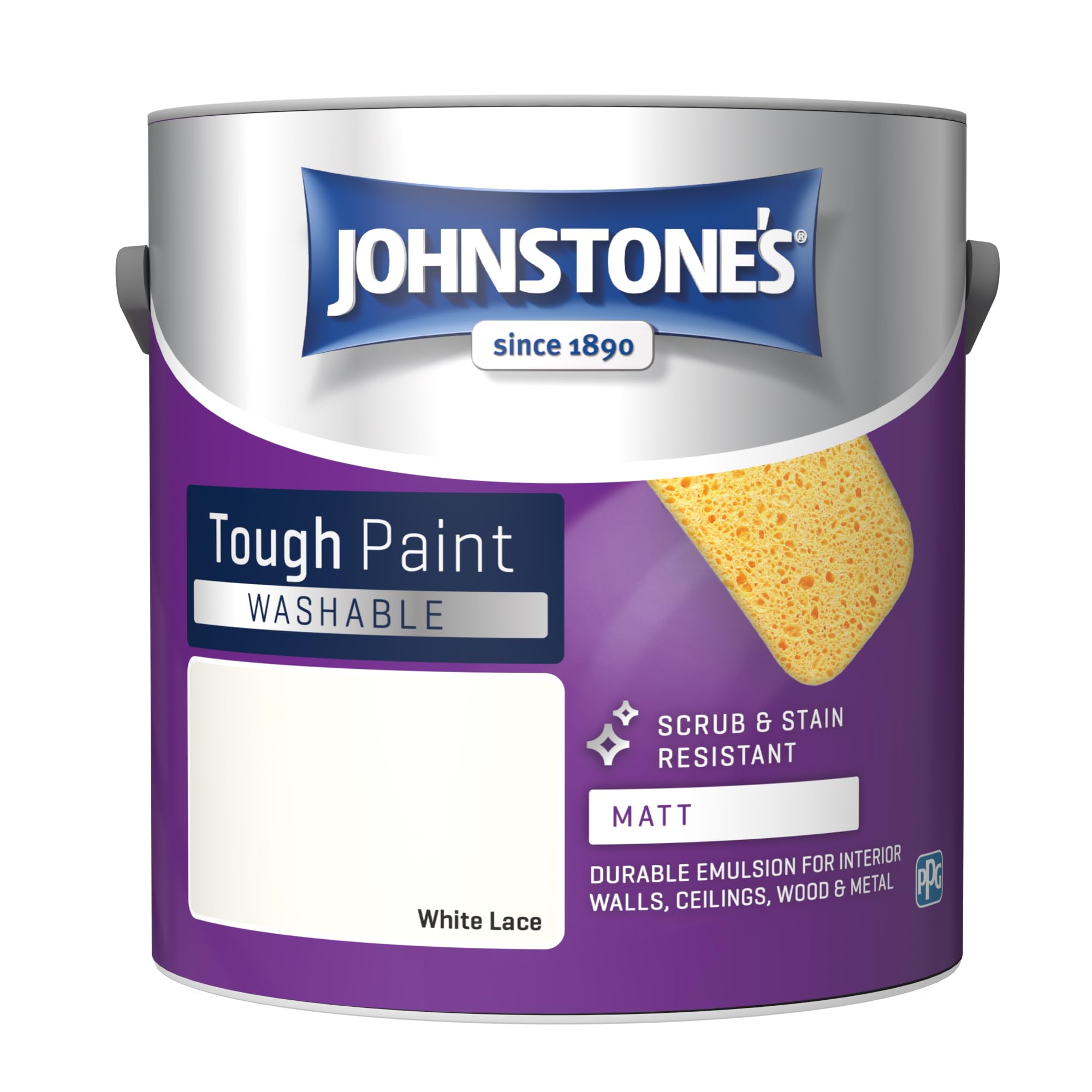 Johnstone's - Washable Paint - White Lace - Matt Finish