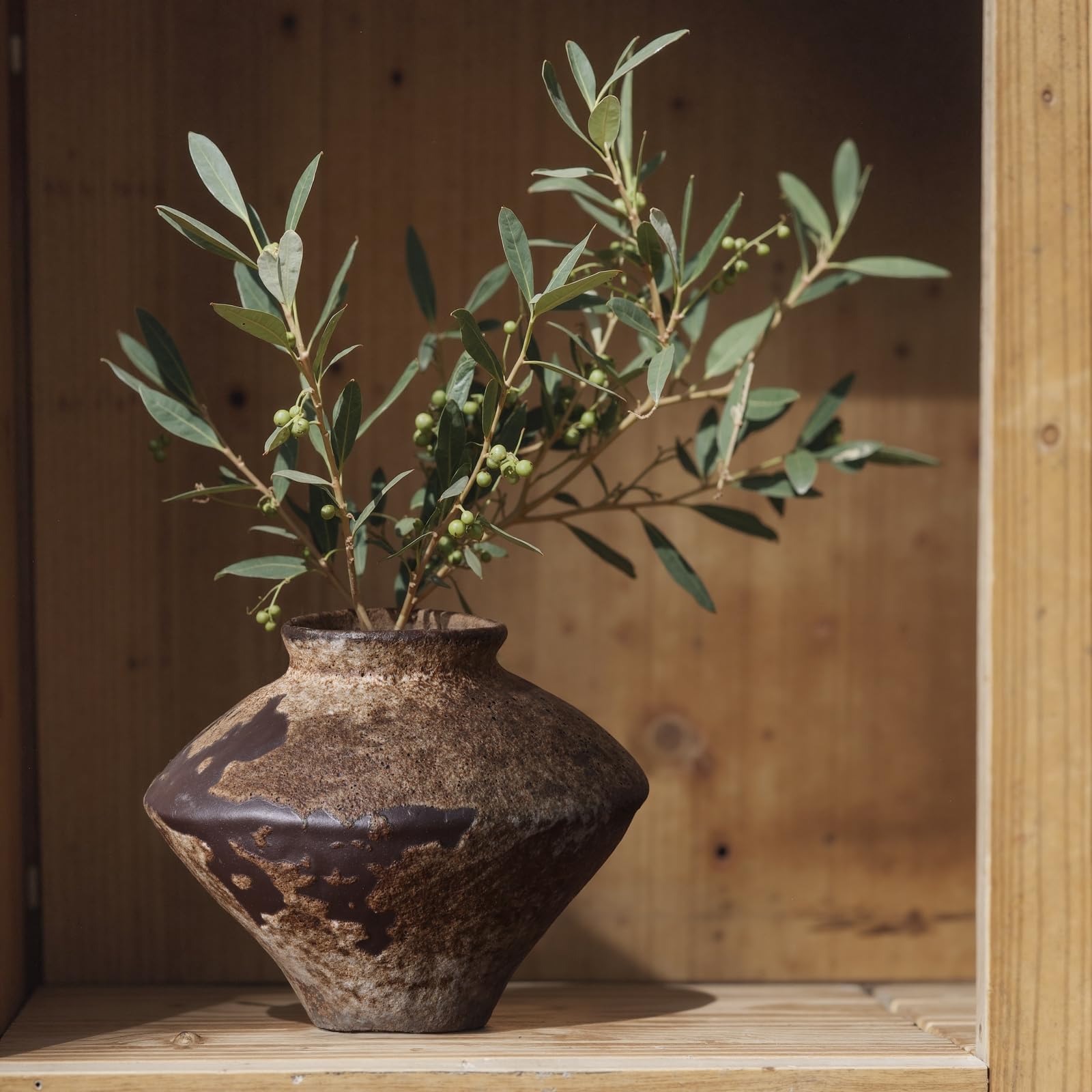 Amazon.co.jp: Wabi Sabi ラスティヴィンテージ花瓶、高さ15.5cm