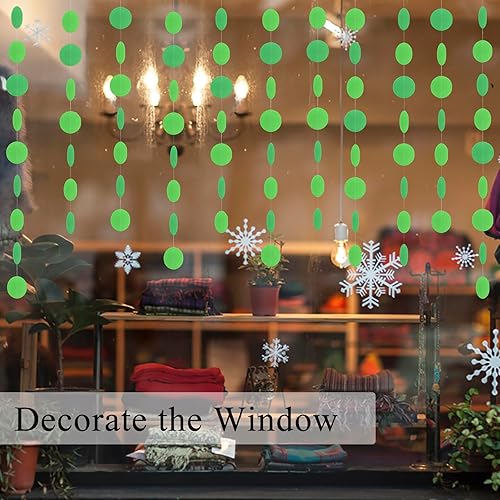 Miniatura 50 de MerryNine Guirnalda de papel de 5 unidades, guirnalda de papel con purpurina de 65 pies, decoración para colgar, pancarta para baby shower, blanco