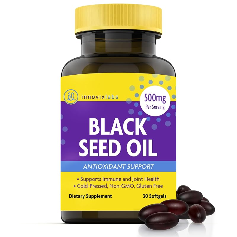 InnovixLabs Suplemento de Óleo de Cominho-Preto Nigella sativa 500 mg, 30 cápsulas gelatinosas