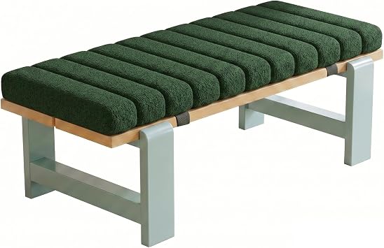 Bench Cushion 74x15in Teddy Fleece,1.8 In Dick Non-Slip Bench Seat Cushions for Outdoor&Indoor Furniture with Straps,Washable Piano Bench Cushion for Patio,Bay Window,Porch Swing,Dining,Dark green