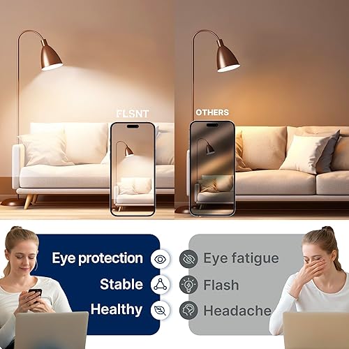 Miniatura 6 de FLSNT Bombillas LED Edison equivalentes a 100 W, luz diurna de 5000 K, bombillas LED A21 regulables de 12 W, 1600 LM, CRI90, base E26, paquete de 8