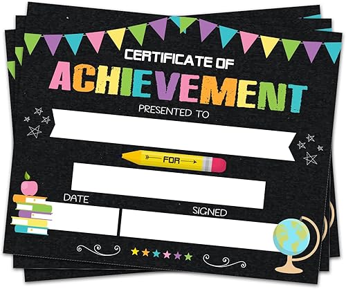 Certificado de premios para estudiantes y niños, certificado colorido de logros, certificados de reconocimiento para ceremonia de graduación, jardín