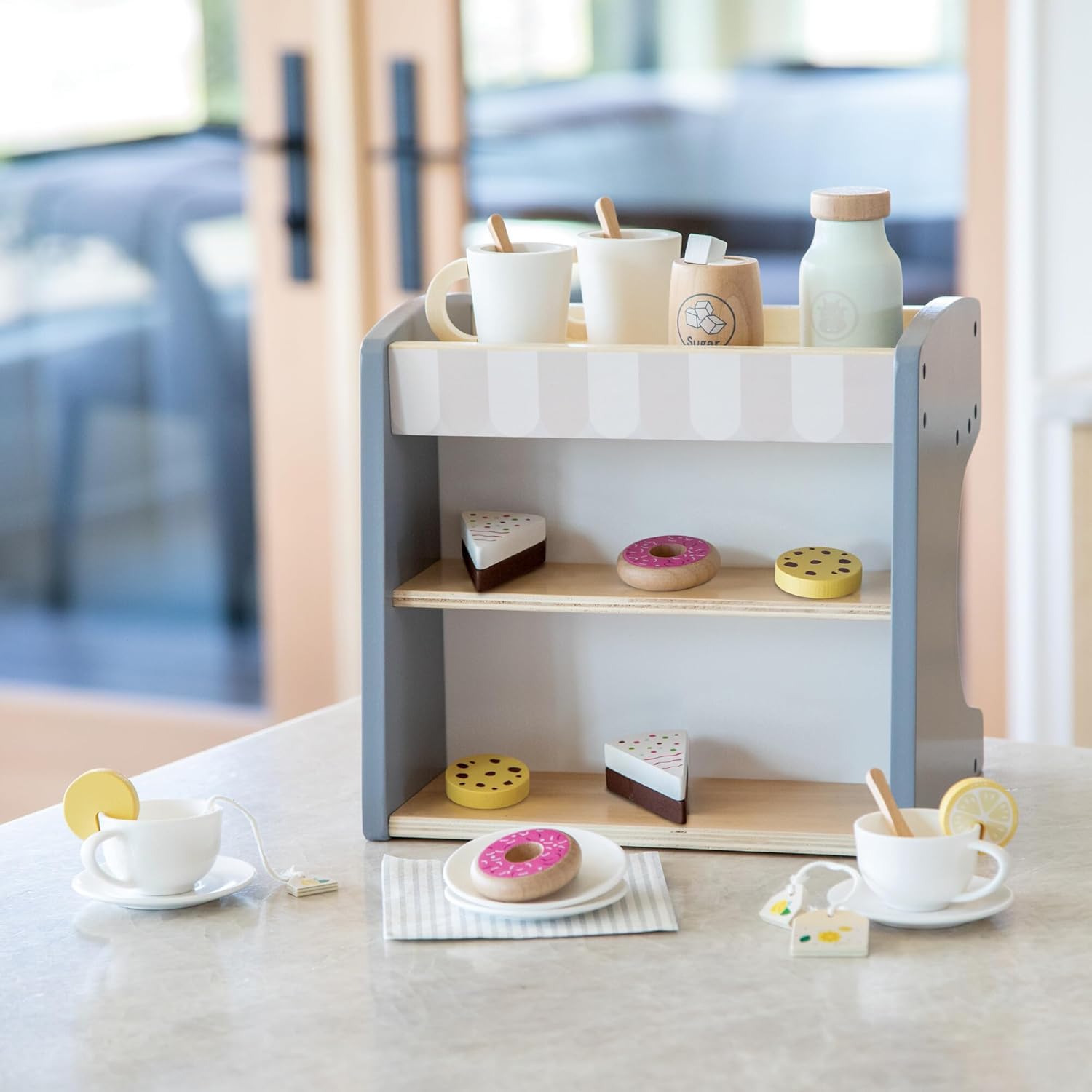 MindWare Oh So Fun! Rise & Shine Coffee Café and Kids Tea Set for 3 Year Olds and Up