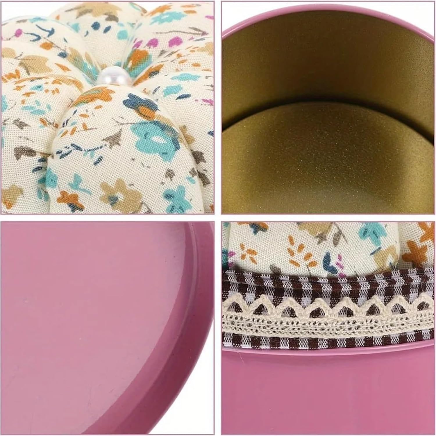 5Pcs Sewing Pin Cushion Needlework Craft Storage Box Button Handcraft Needle Holder(Color09)