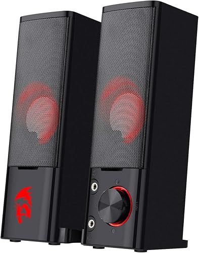 Miniatura 1 de Redragon GS550 - Altavoces para juegos de PC, barra de sonido de computadora de escritorio de 2.0 canales con tamaño maniobrable compacto, conector