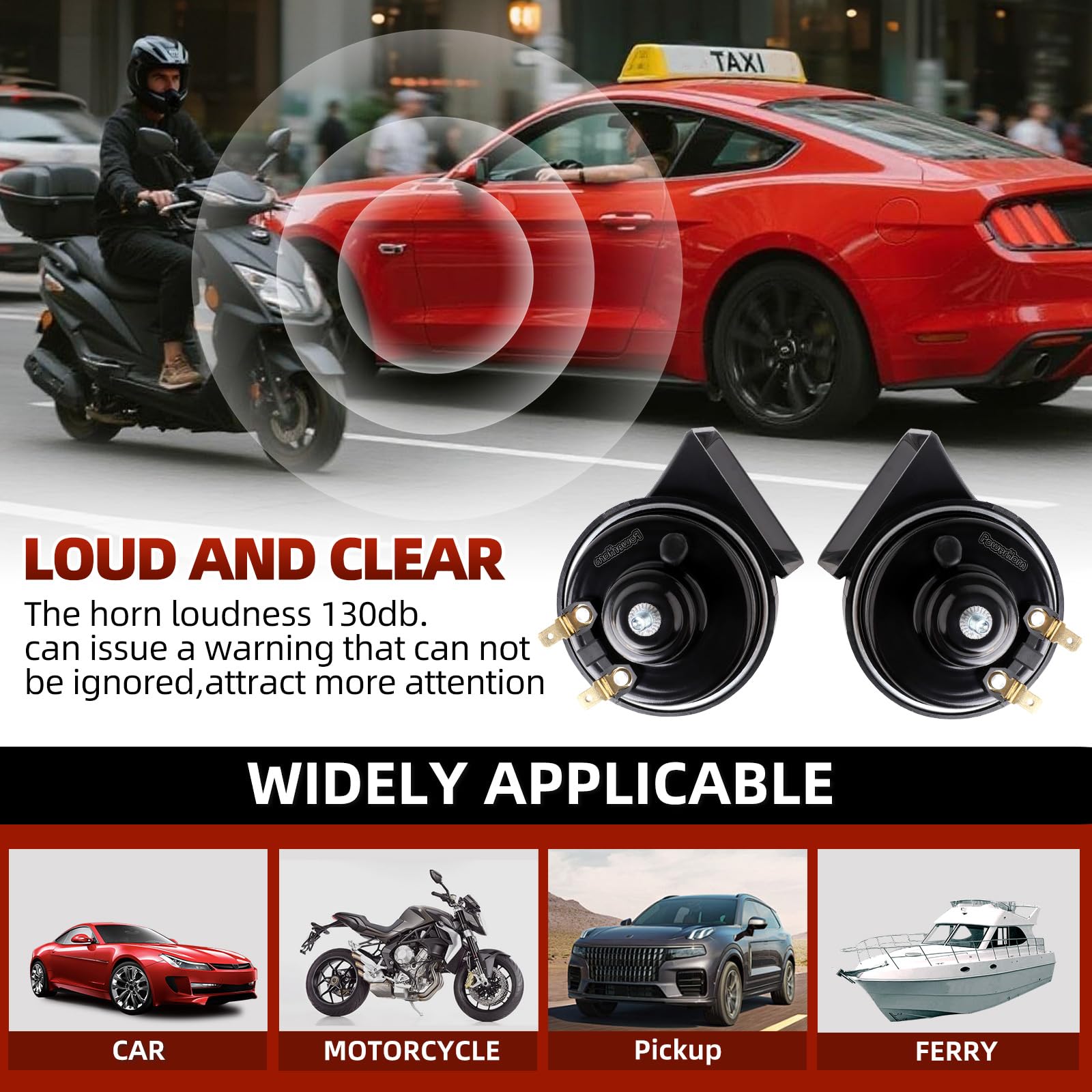Musical Car Horn with Controller 12v Motorcycle Horns High/Low Tone Metal Dual Horns Kit Waterproof with Cars, Motorbike,Pickup. Alternative Electronic Components for Cars and truck ? (8-tone)