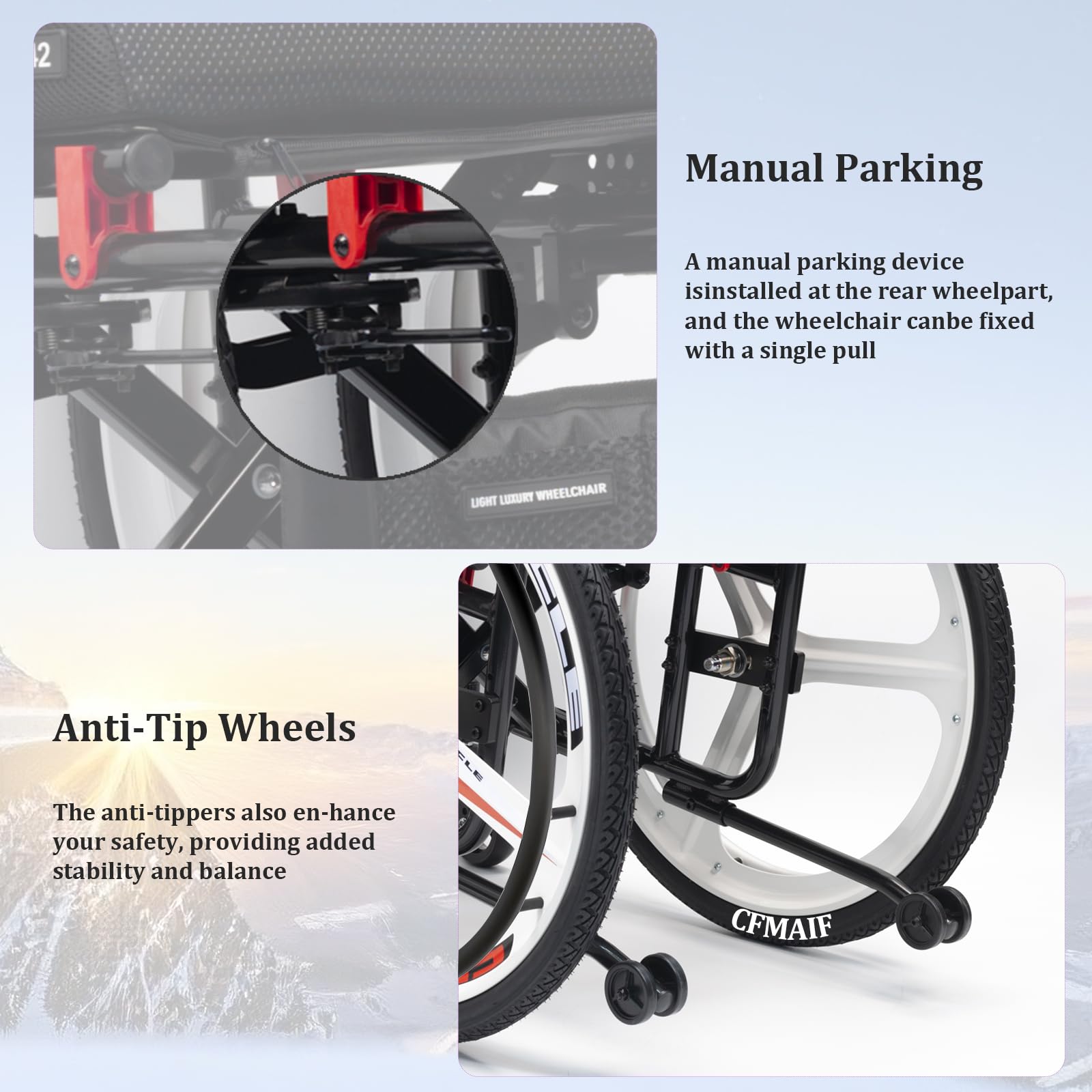 Silla de Ruedas Autopropulsable para Adultos, para Deportes, Ligera, autopropulsable, Aluminio, de tránsito, Estrecho(40cm/15.7in Seat,Daily)