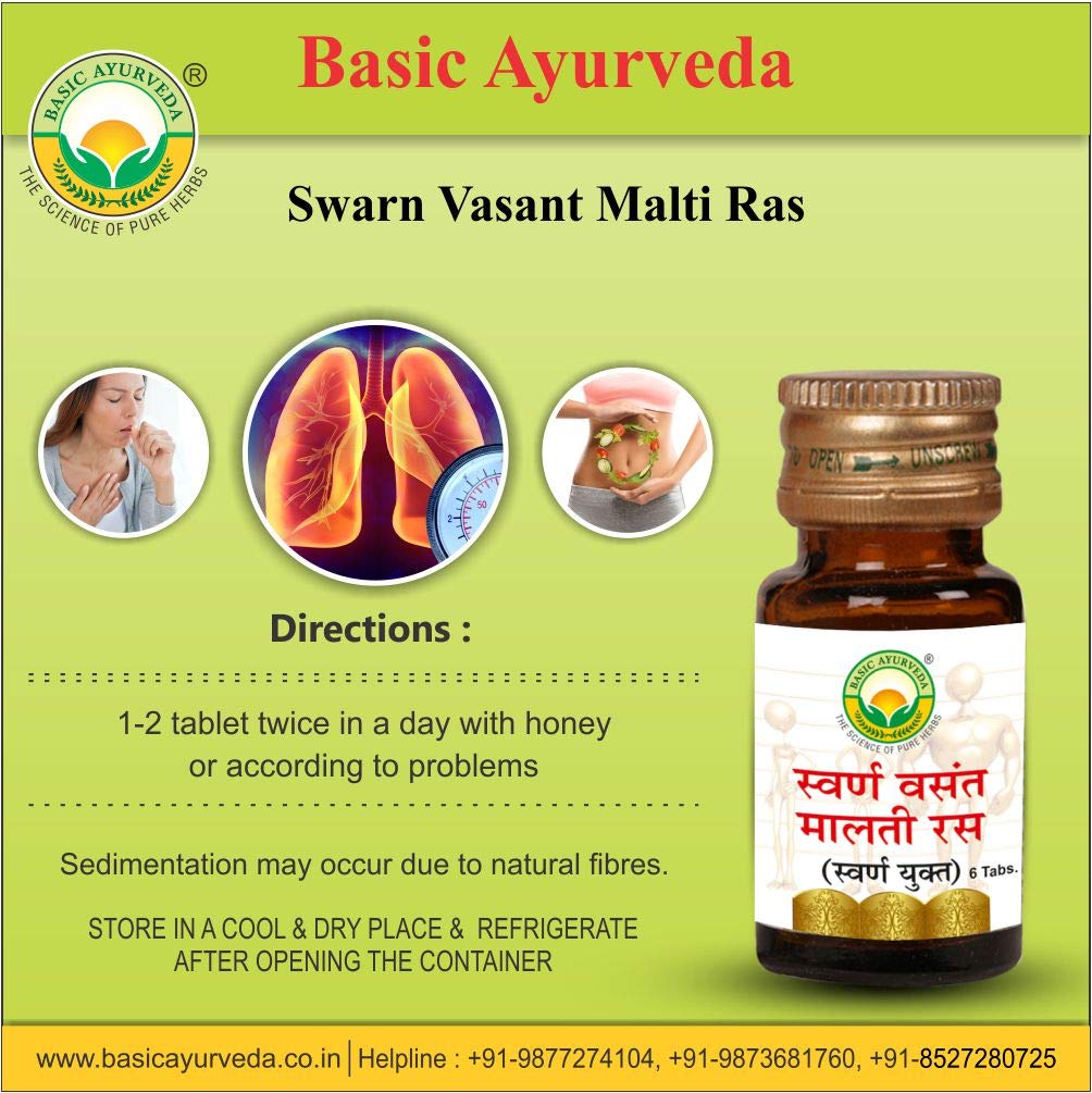 Basic Ayurveda Swarn Vasant Malti Ras (30 Tablet) - Image 4 thumbnail