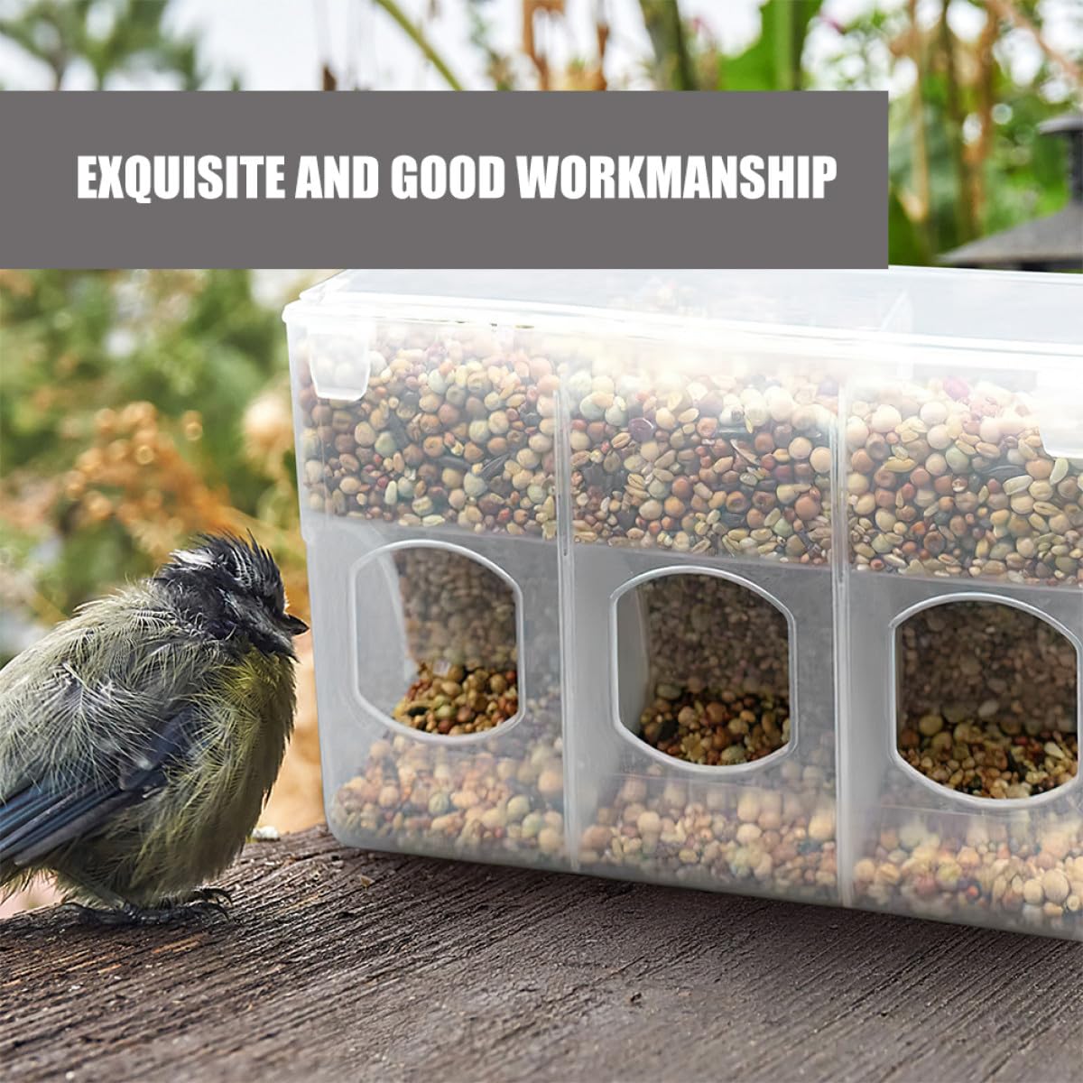 2 Stück Teiliges Vogelfuttersilo mit Kammern Auslaufsicherer Futterspender für Tauben Papageien und Wachteln Automatischer Futterautomat zum Aufhängen im Vogelkäfig Praktisch und