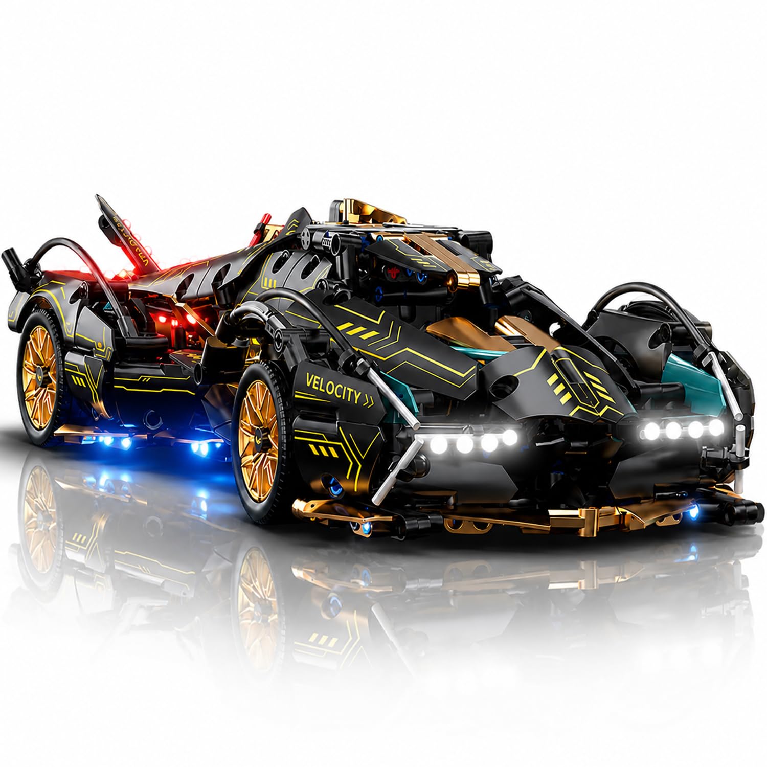 1:14 Race Car Building Set with LED Light for Adults Men Boys 8+