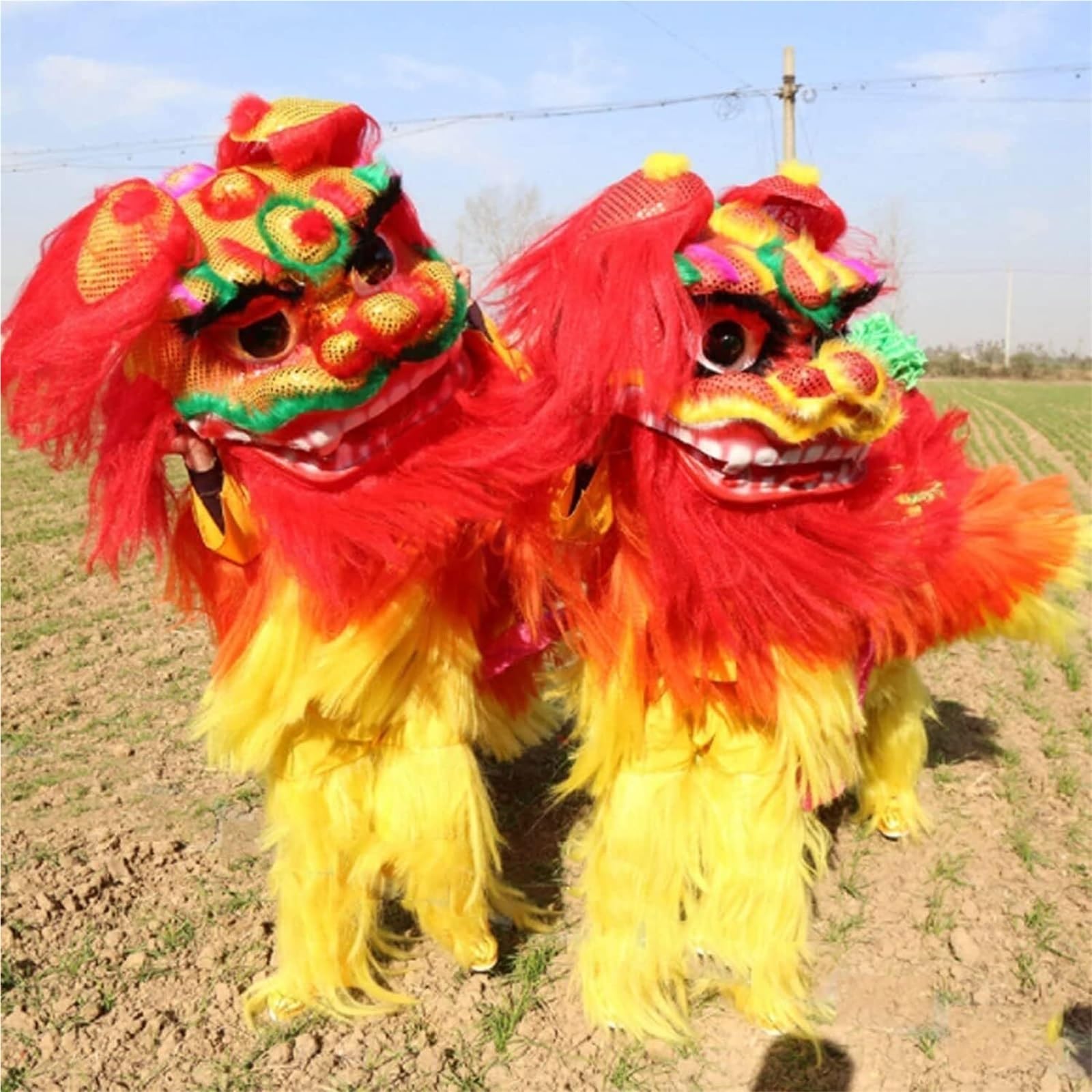 Drago Cinese per Feste Spettacolo della Testa di Danza del Leone Splendidi Puntelli Costume Mascotte All'aperto Feste Cinesi in Italia