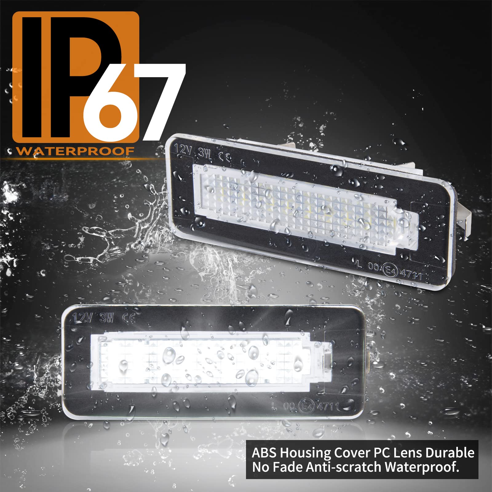 Luce Targa a LED per Merce-ds Benz Smart fortwo Cabriolet W450 W451 W453, Lampada Targa a LED, 2 Pezzi 18 * 2835 SMD Canbus