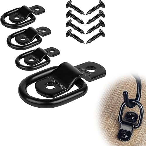 4 anclajes de amarre de anillos en D, anillos de tracción de remolque multiusos, hebillas de sujeción multifuncionales, cierres de puerta duraderos,