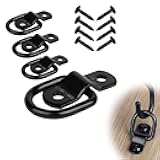 4 PCS D Rings Tie Down Anchors, All-Purpose Trailer Pull Rings, Multifunctional Fastening Buckles, Durable Door Catches, Cargo Mooring Tool Kit, for Most Cars, Trucks and Vans (Black)