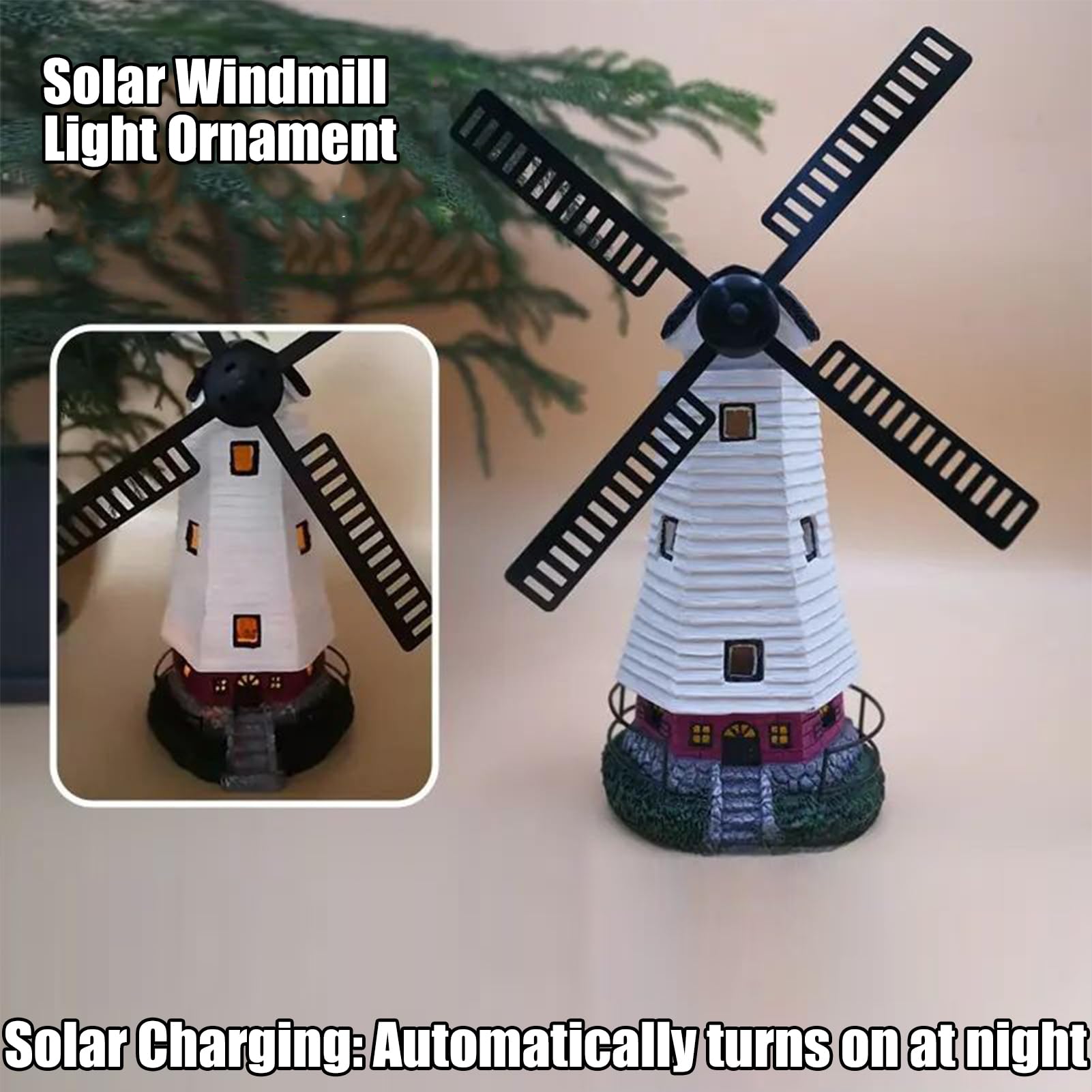 Statua Di Moulin A Solare: Da Giardino Luminoso E Alimentato, Torcia Resistente Al Male, Luce Notturna Affascinante, Decorazione Ecologica Robusta | Solare, Luminoso Per Giardino, Te