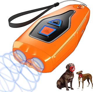 Dog Bark Deterrent Devices Ultrasonic Dog Barking Control Device Anti Bark Device for Dogs with LED Flashlight 33 FT Range Rechargeable Dog Bark Deterrent