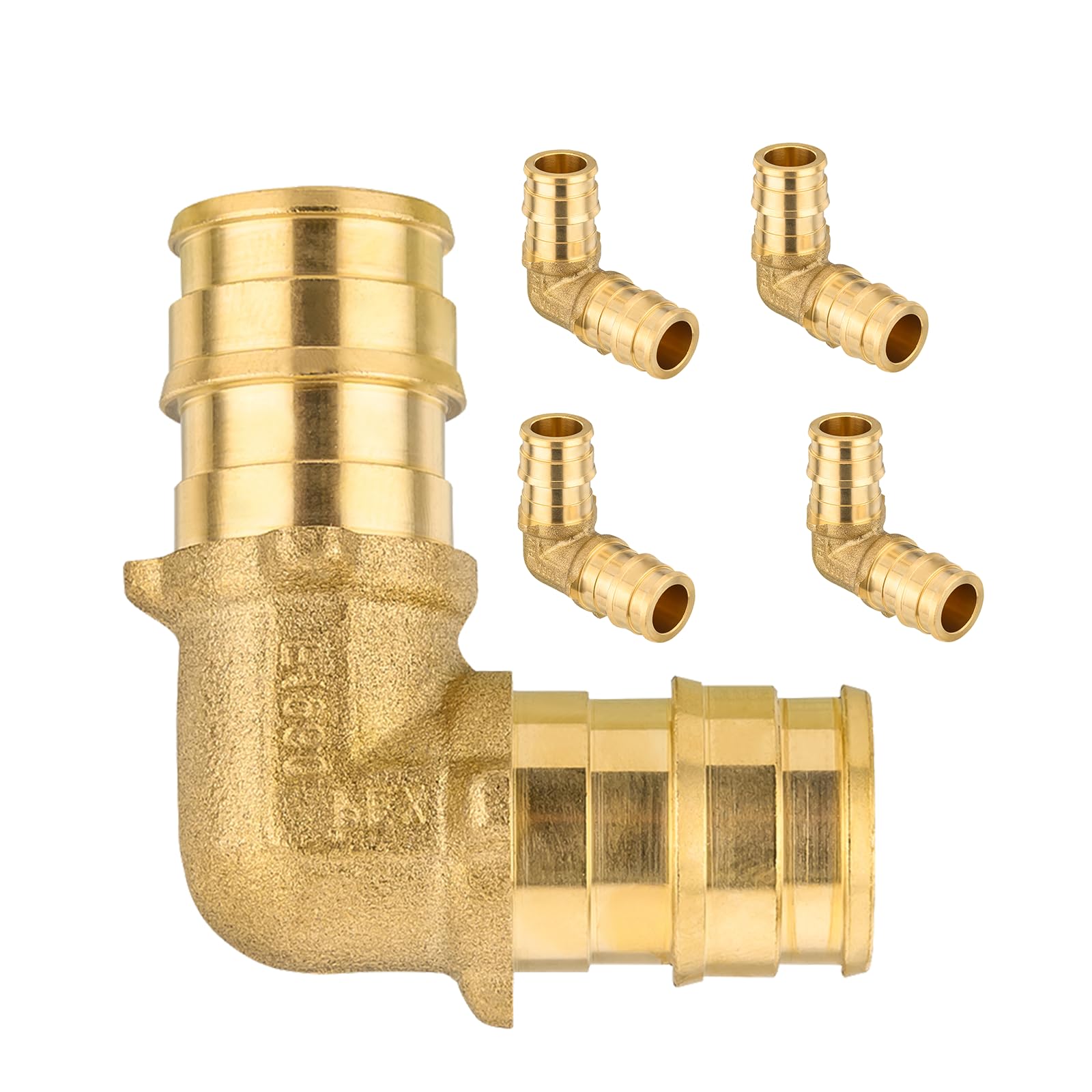 Accesorios de expansión PEX-A de 3/4 pulgadas, codo de latón F1960 Pex-a, accesorios de expansión PEX para tubos Pex A (paquete de 5)