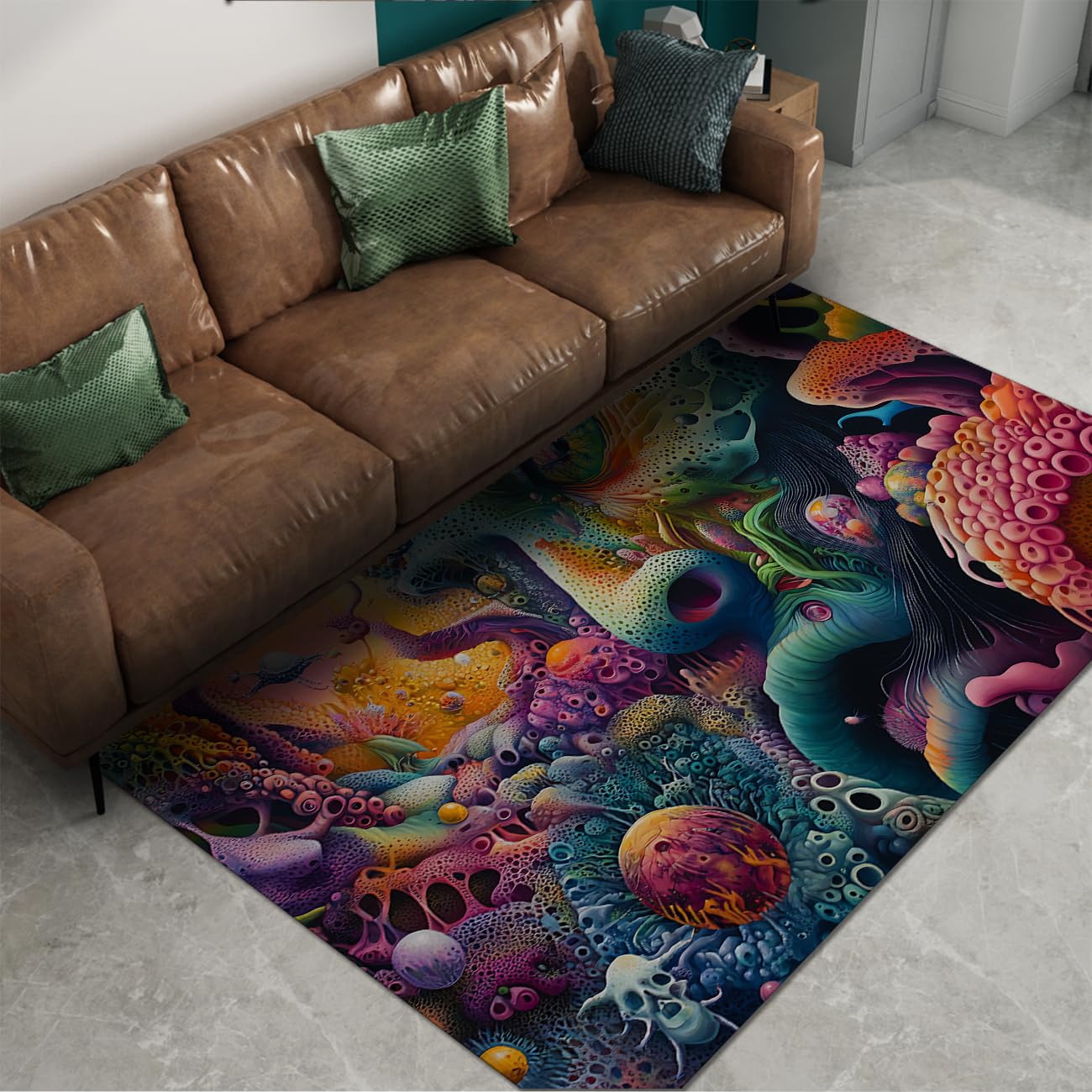 90 x 150 cm Dywan Płynna Sztuka Abstrakcyjne Psychodeliczne Spirale