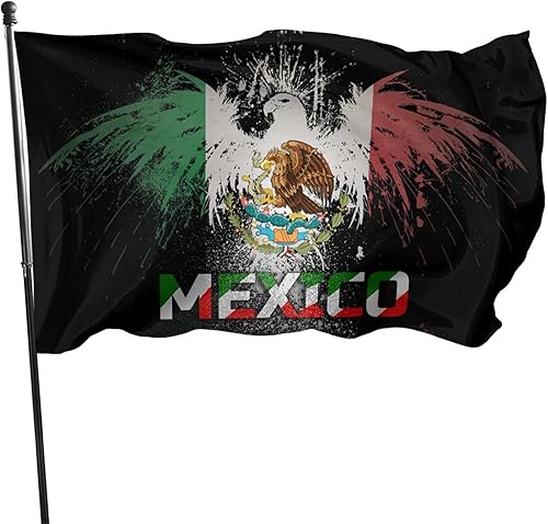 Bandera de la amistad de Estados Unidos y México de 3 x 5 pies, pancarta de jardín para interiores y exteriores, decoración perfecta