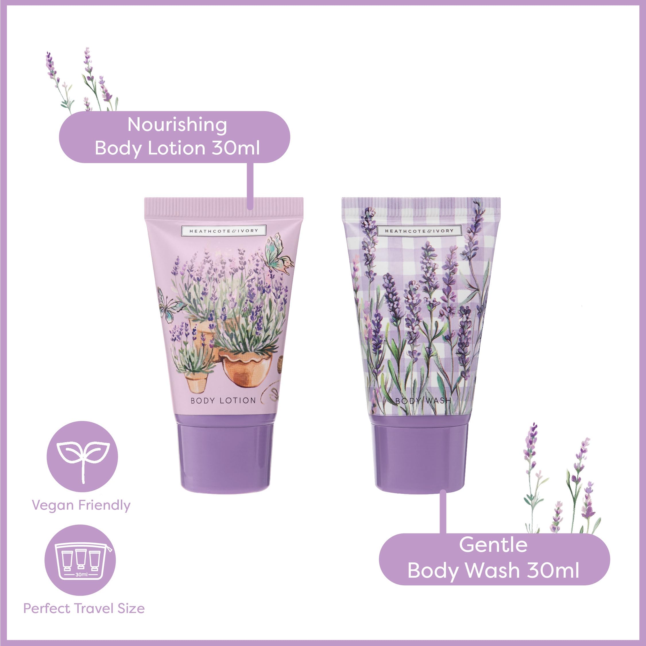 Heathcote & Ivory Hand Cream and Body Wash 2x 30ml, Relaxing Bath Salts 30g, Calm Balm 9g, Mini Sleep Essentials, Shea Butter - Image 4