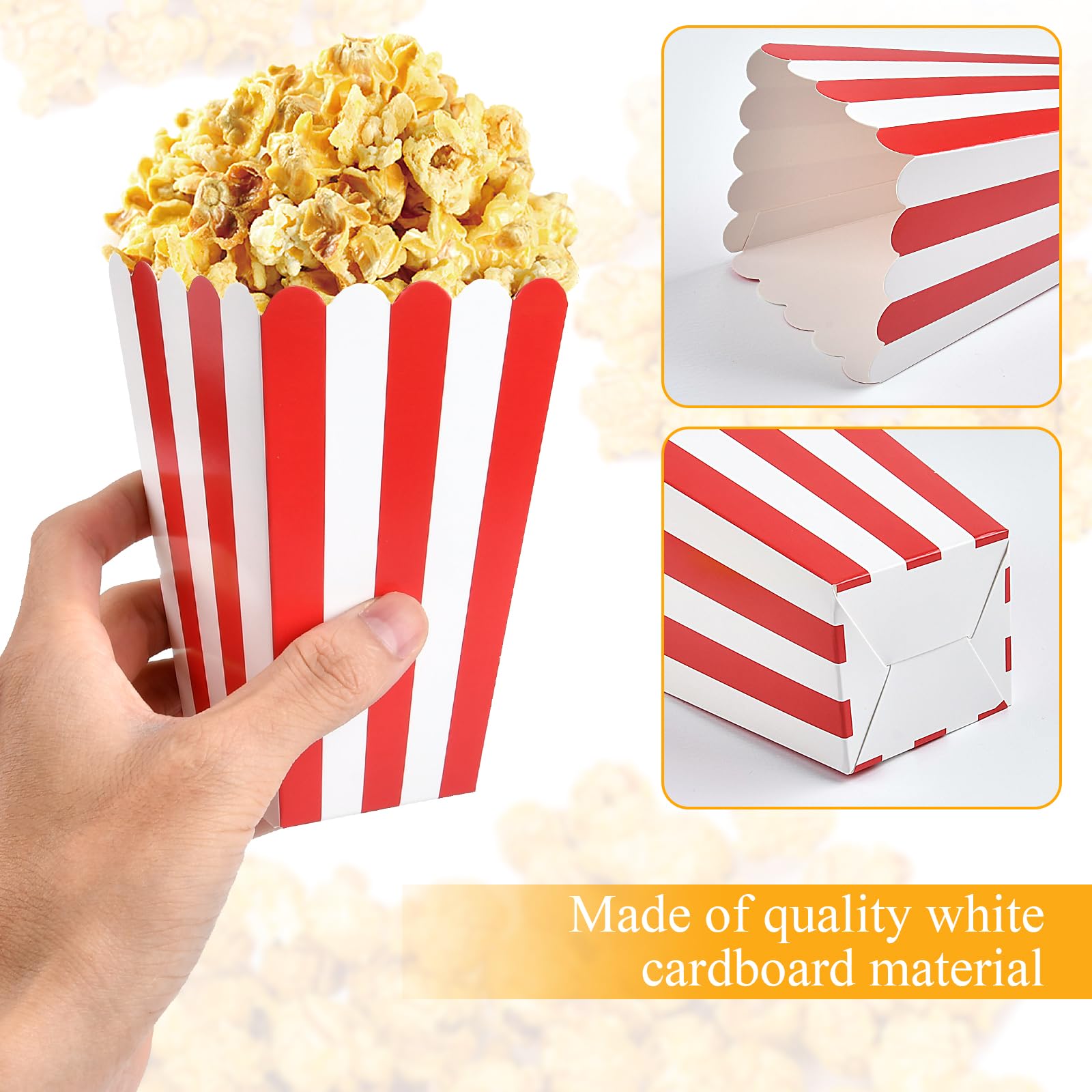 FunX Lot De 80 Sachets à Pop-corn En Papier Kraft - Pour Cinéma