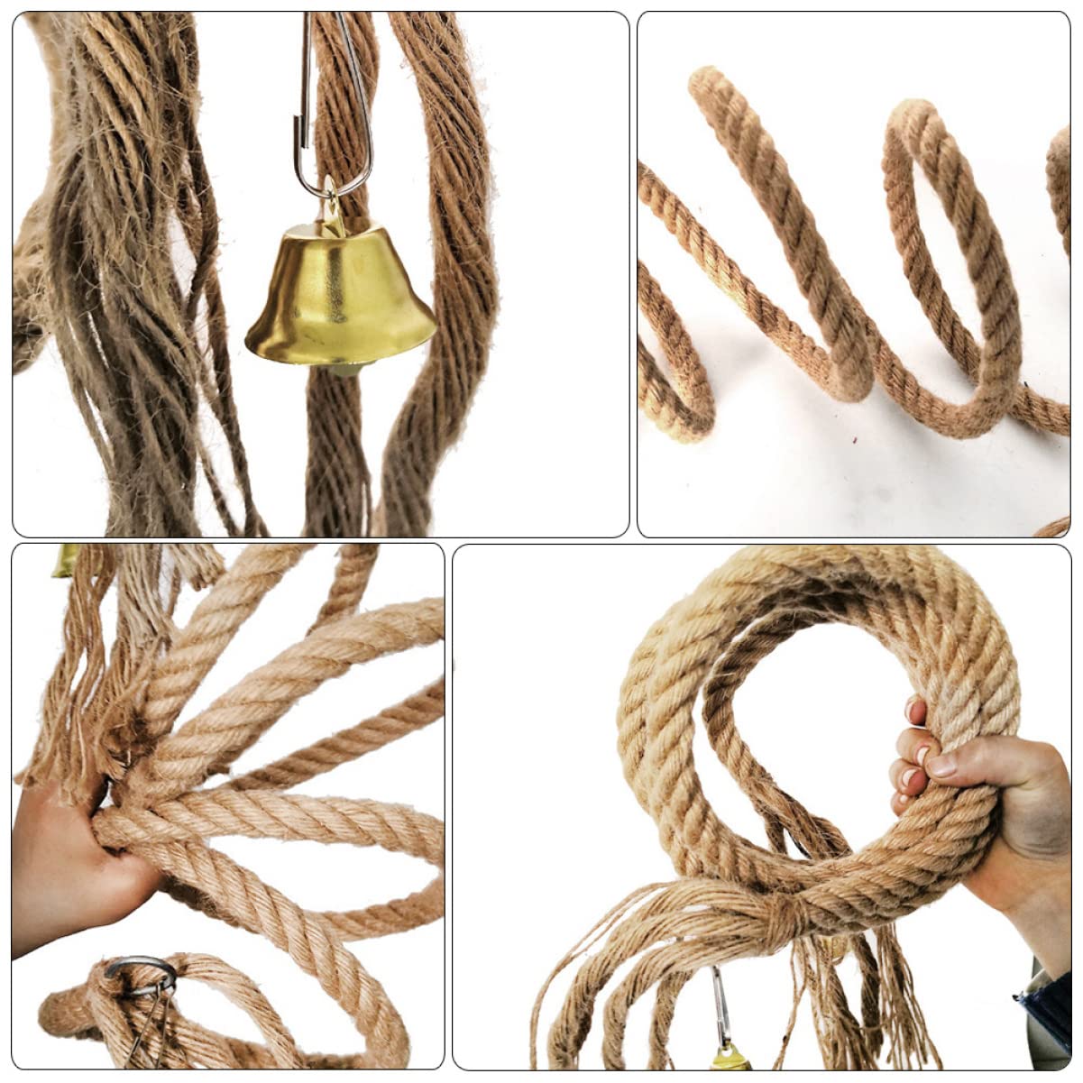 BESPORTBLE 2pezzi Rope Toy Per Pappagallo Gioco Per Pappagalli Macaw Materiale Resistente e Sicuro Per Arrampicate e Divertimento Degli Uccelli