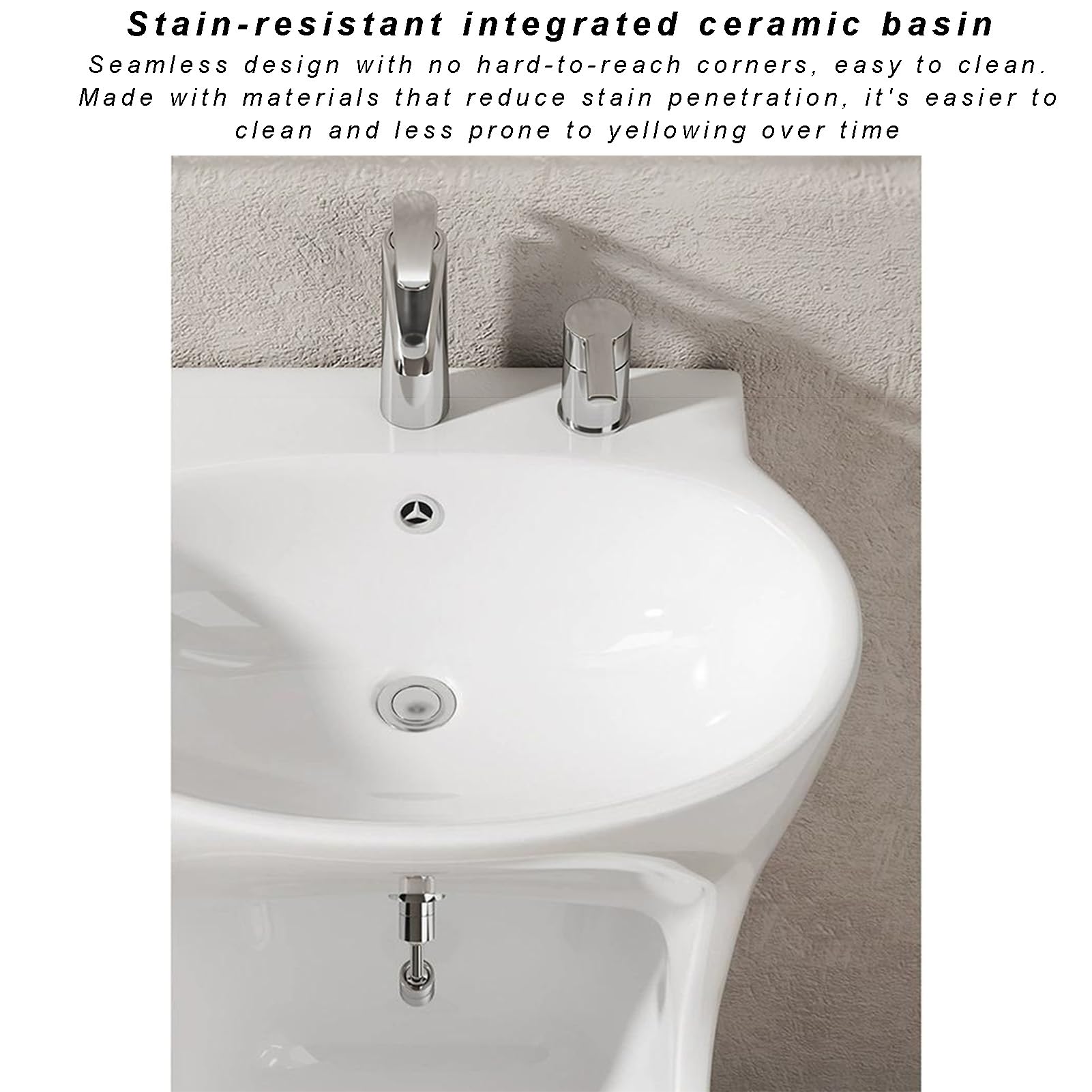 Lavabo in ceramica, lavabo Wudu autoportante con doppi rubinetti e pediluvio per lavare le mani e il viso