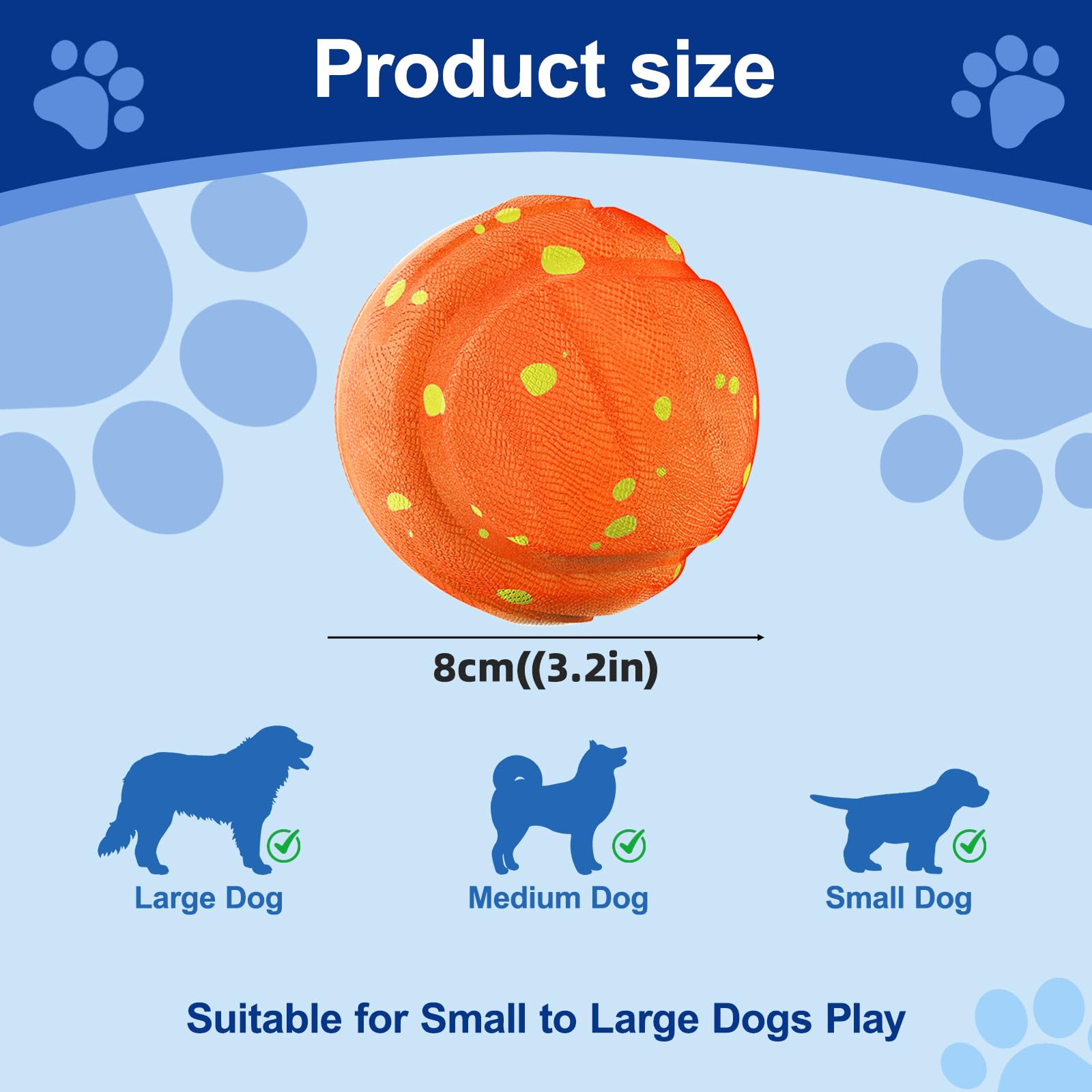 Pelota interactiva Perro,Pelota de Juguetes para Perros,Pelota Perro se Mueve Sola,Juguetes para Perros Inteligentes Recargables USB,3 Modos Juego,para Perros pequeños a Grandes(Naranja)