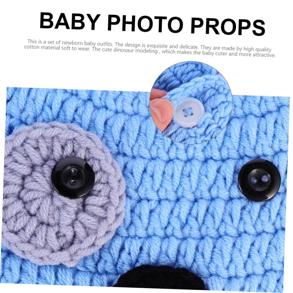 VALICLUD 3-teiliges -hundekleidungsset Photoshooting Accessoires Clothes Gestrickte Foto-Requisiten Kostüm Für Neugeborene Kleidung in Welpenform Blue