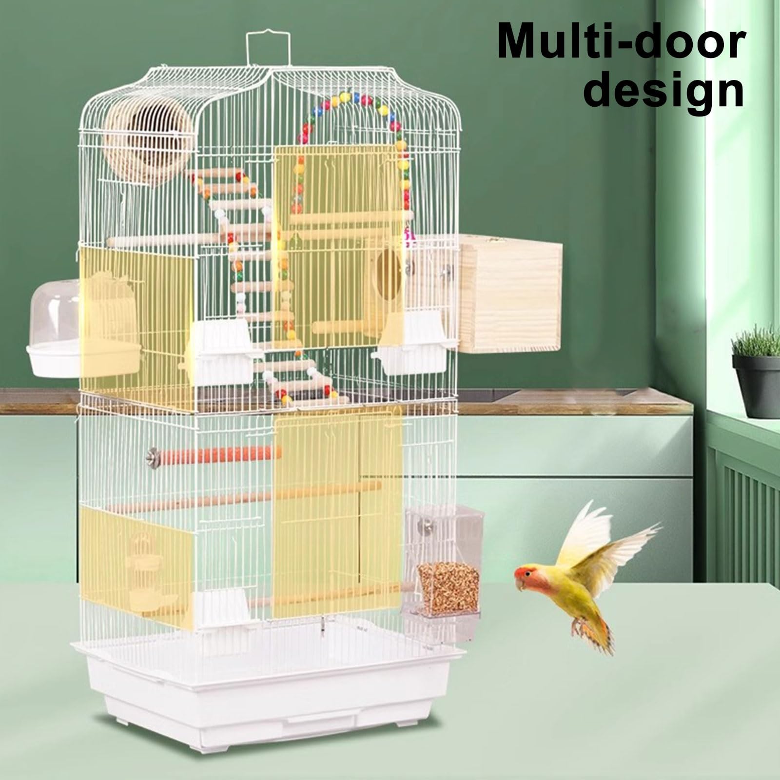 Amazon | RTTZBOZ 大型鳥かご マルチドア設計の屋内用鳥小屋 鳥かご