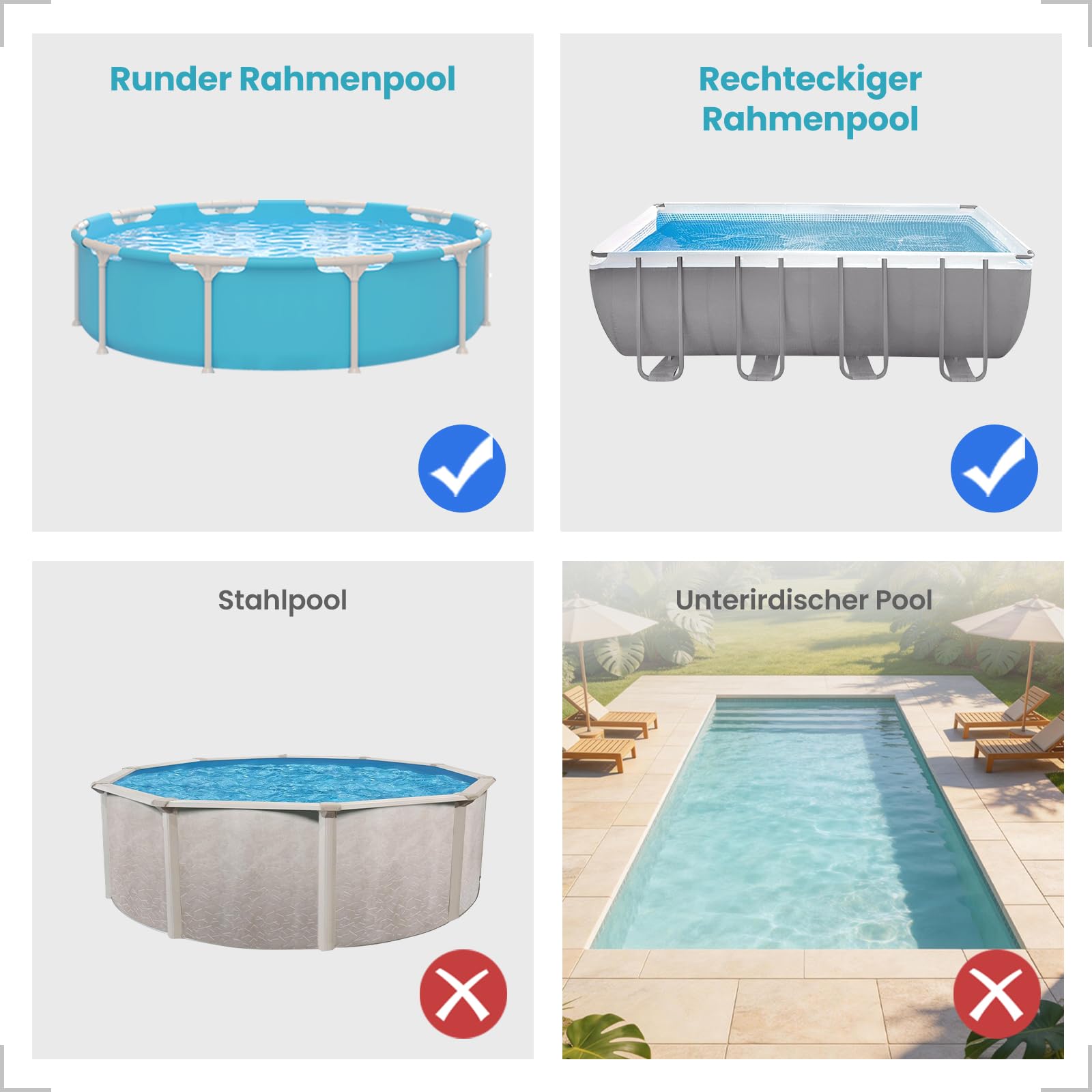 ECOPOOLTECH Gegenstromanlage für Frame-Pools, 1500 GPM, 9 Stufen, R100 | 30V Schwimmtrainer für stationäres Training, ideal für Anfänger, Kinder und Familienfitness