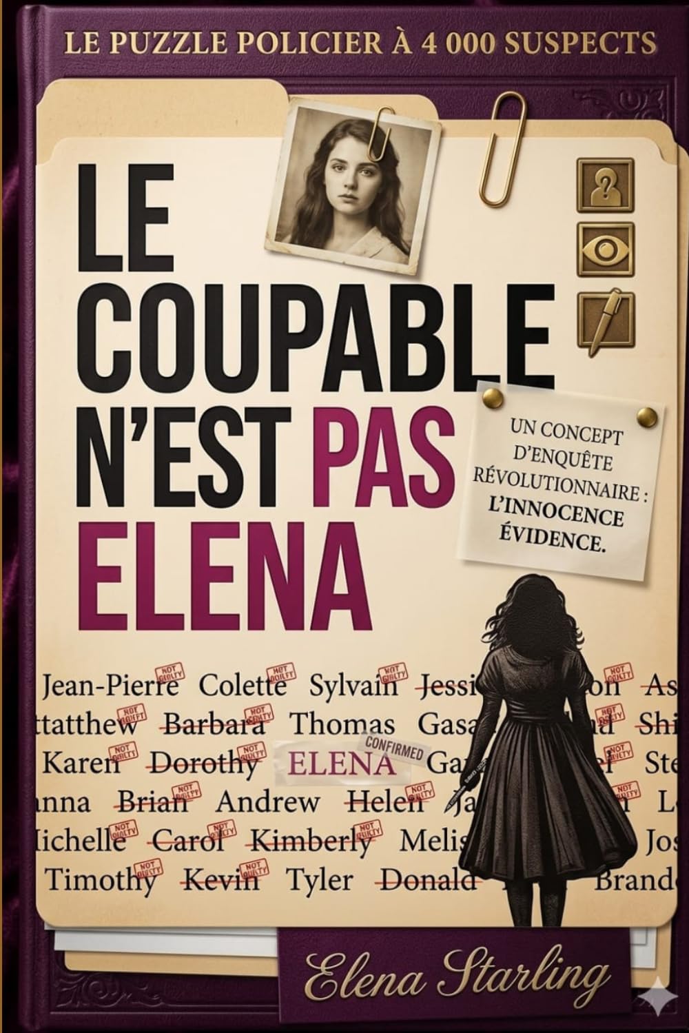 Elena n'est pas le coupable: Le Grand Jeu d'Enquête et de Logique pour Adulte | Un Escape Game Littéraire Immersif avec 4000 Suspects à Éliminer | ... pour Passionnés de Faits Divers et True Crime
