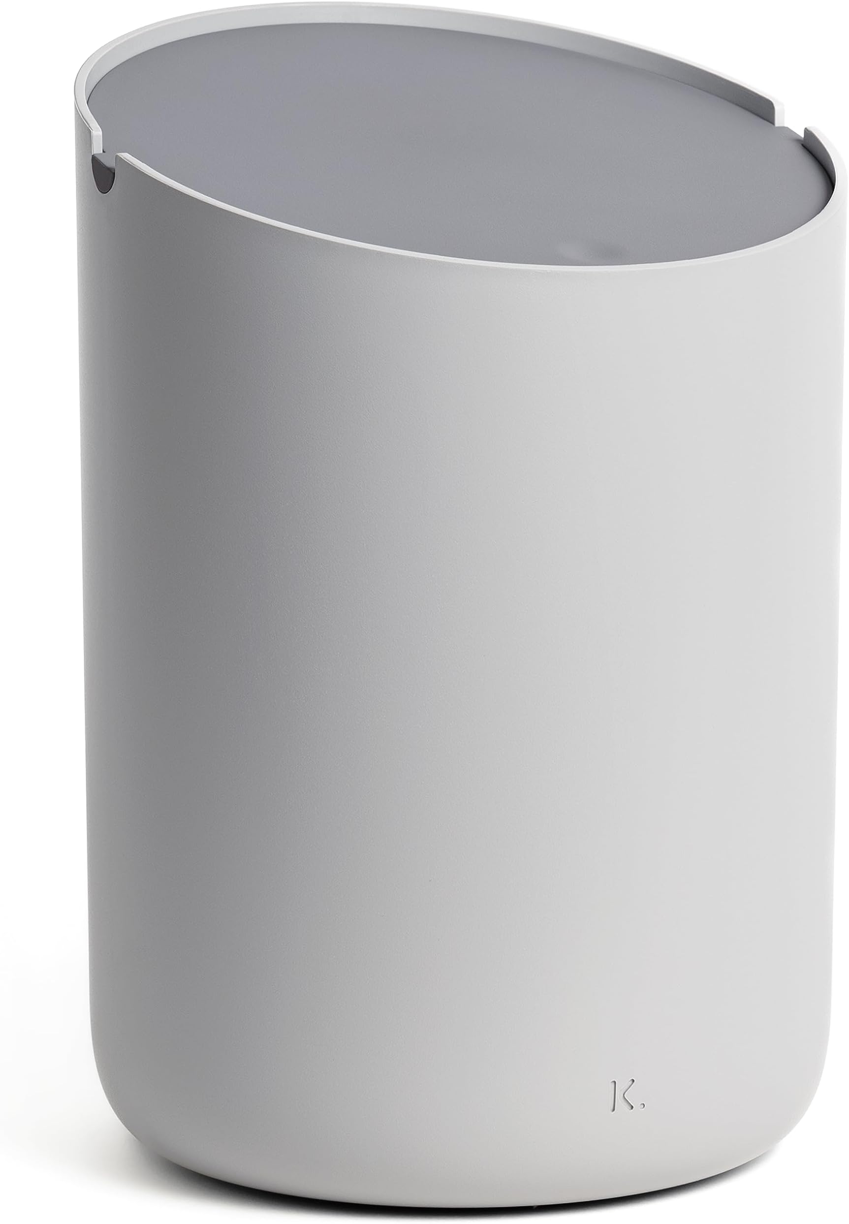 Kazai.® Small Waste Bin 'Tove' - Exclusive Mini Design Bin from Berlin | for Bathroom, Kitchen & Desk | 2L Capacity, Non-Slip, Inner Bucket | Light Grey, Dark Grey