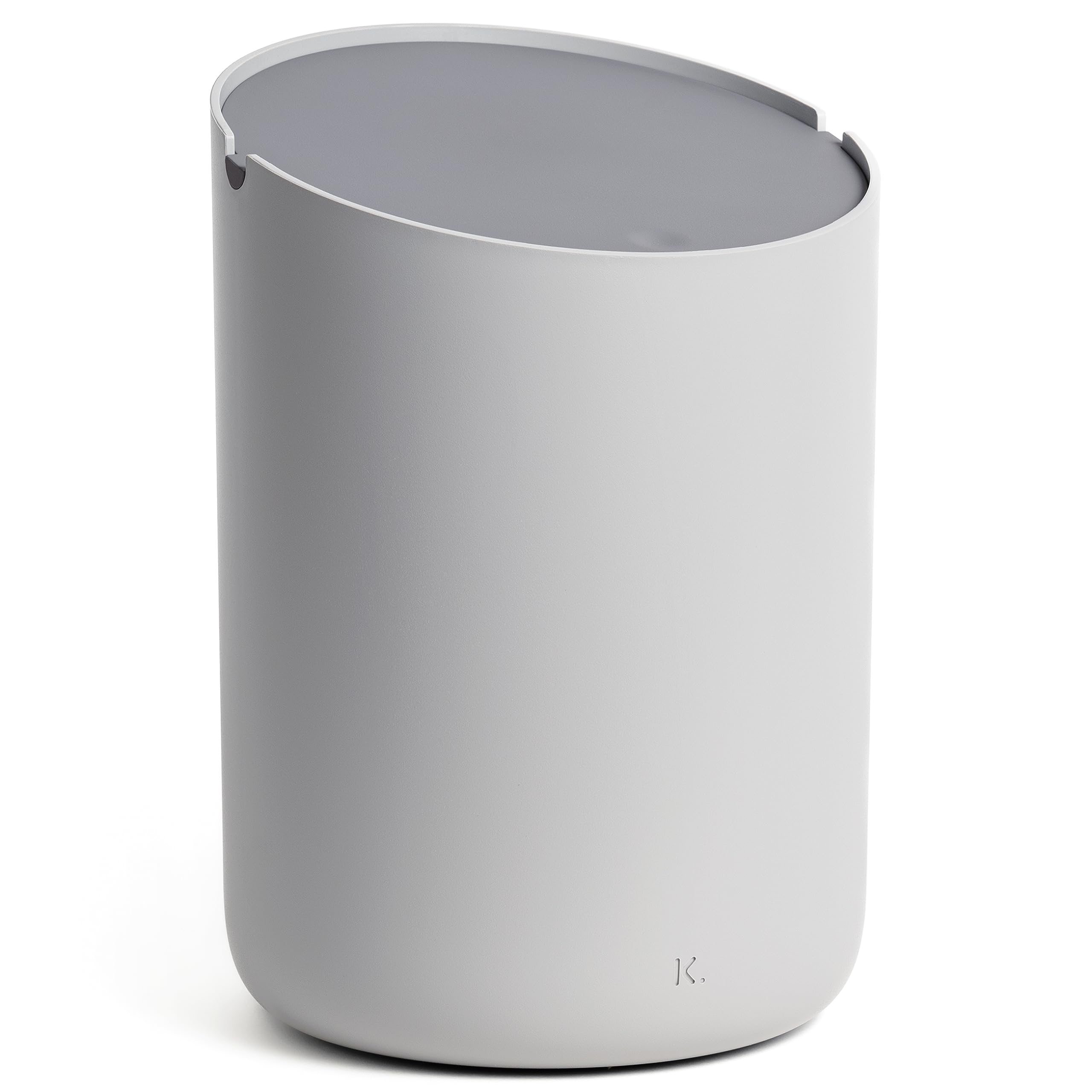 Kazai.® Mini Waste Bin 'Tove' - Small and Unique Design Bin from Berlin | For Bathroom, Kitchen & Desk | 1.5L Capacity, Non-slip, Inner Bucket | Light grey, Dark grey