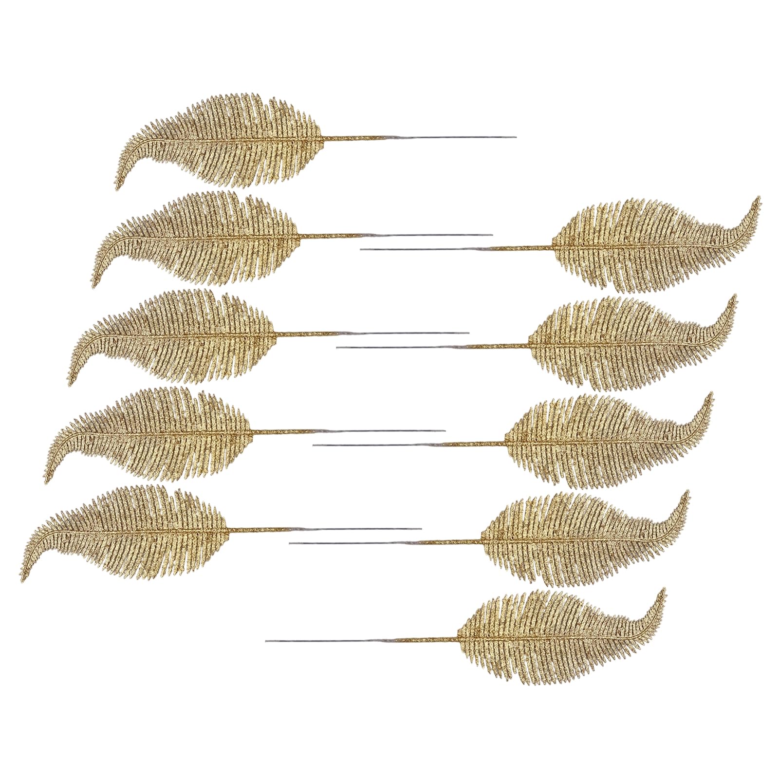 Elnwnnkc Gold Of 10 Christmas Decoration Leaves For Sturdy Portable Festival Decors In Homes And Shop Setting Christmas Leaves