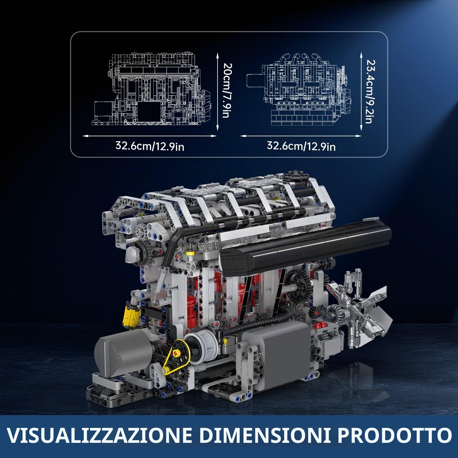Mould King 10087 Tecnica L4 Engine Kit Building Blocks Modello Motore Morsetto Blocchi Motore Simulazione con Kit Motore Funzionale per Adulti (1787 Parti)
