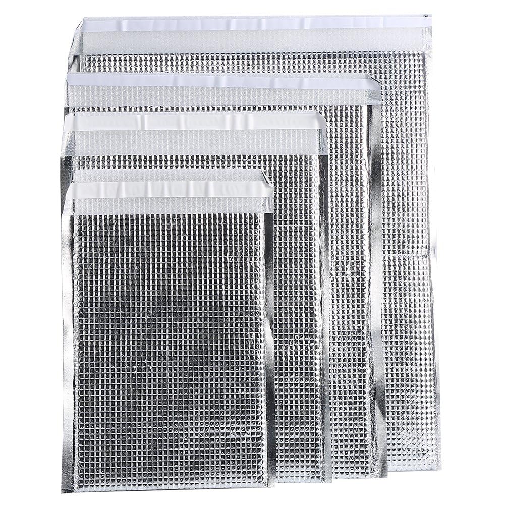 Dilwe 10 Stücke Isolierte Taschen, Wiederverwendbare Aluminium Picknick Hot Cold Pouch für Home Outdoor Picknick Wandern Camping(35 * 40cm)