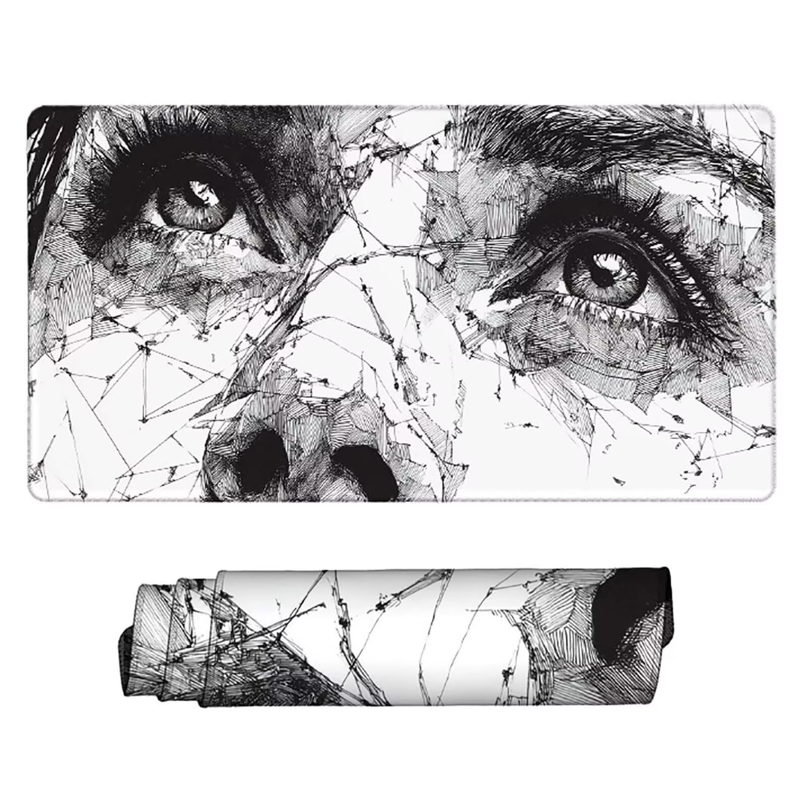 Tappetino Mouse XXL 1000x500mm Nero Mousepad Donna Tappetino Scrivania Grande, con base in Gomma Antiscivolo, Impermeabile Sottomano Scrivania per Computer, Ufficio, Accessori Gaming Mouse Pad 5-4582t